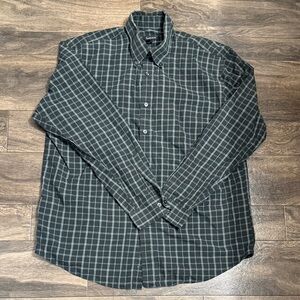 Van Heusen Dark Checkered Button Down Shirt